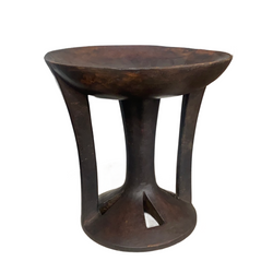 Nagaland Hand Carved Wooden Fruit Bowl Pedestal | H36cm