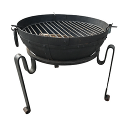 ø50cm | Recycled Indian Kadai Fire Bowl with Custom Stand & Grill