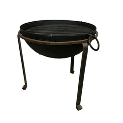 ø60cm | Recycled Indian Kadai Fire Bowl with Custom Stand & Grill