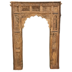Antique Indian Hand Carved Teak Wood Arch (H267CM X W184CM)