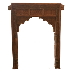 Antique Indian Hand Carved Teak Wood Arch (H264CMXW192CM)