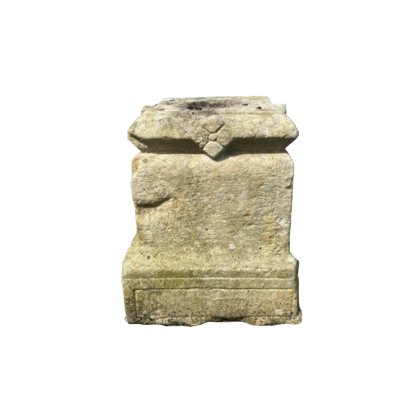 Antique Carved Stone Pillar Base Plant Stand Plinth (w31cm x h37cm)