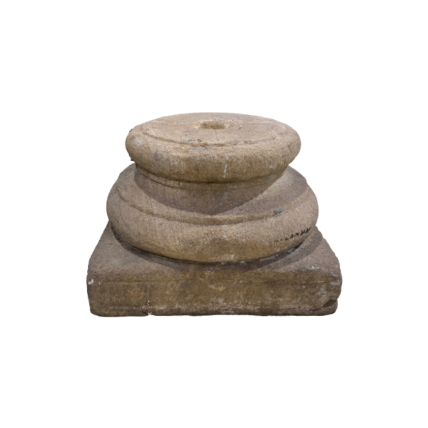 Antique Carved Stone Pillar Base Plant Stand Plinth (w28cm x h20cm)