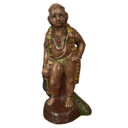 Vintage Indian hand painted terracotta figurine | NAGA SAHDU MONK