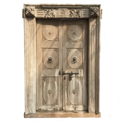Antique Anglo-Indian Mansion door in frame (H235cm | W143cm)