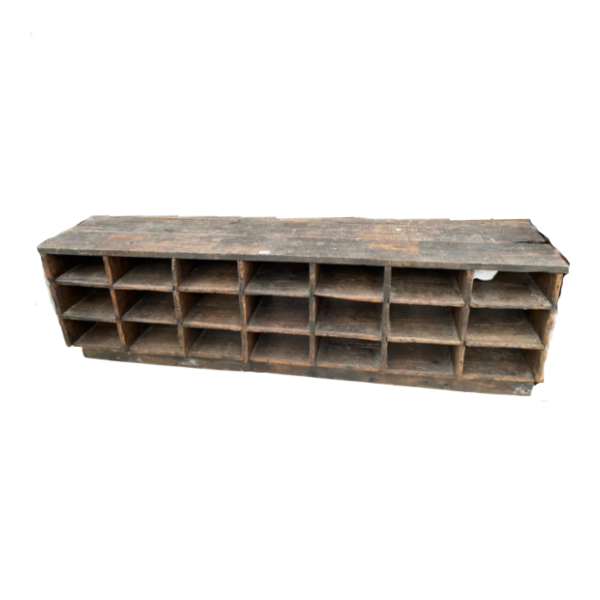Vintage wooden pigeon hole storage unit