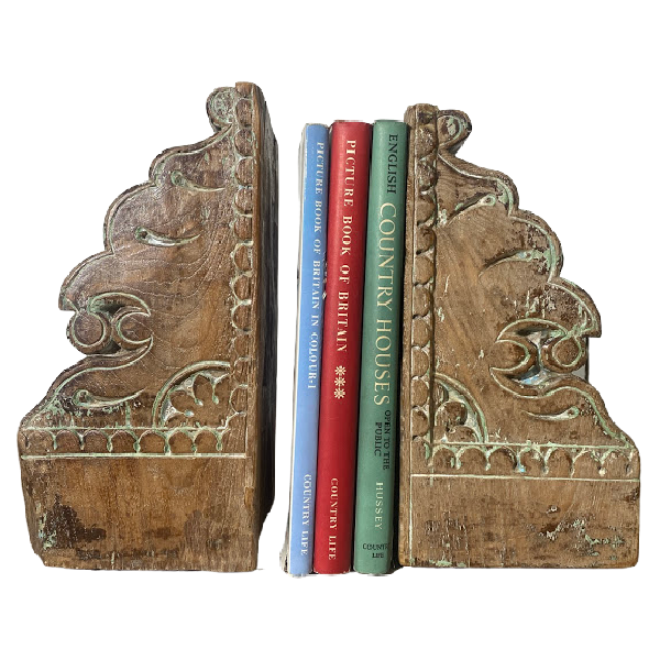 PAIR OF ANTIQUE HAND CARVED CORBELS BOOKENDS