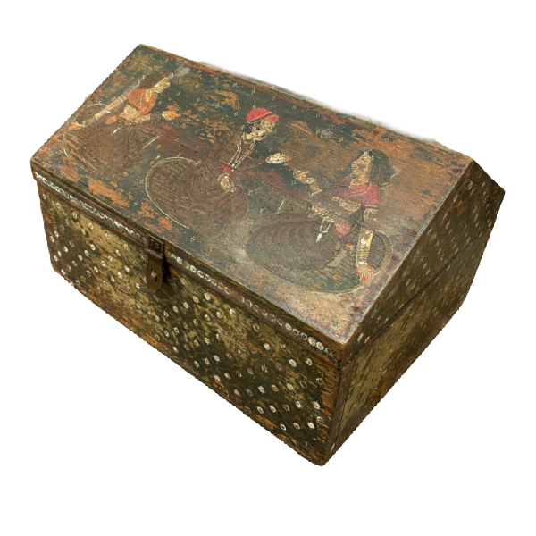 HAND PAINTED INDIAN DOWRY JEWELLERY BOX (W29CM | H18CM)