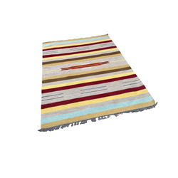 Hand Woven Striped Rug Indian rug (180cm x 120cm)