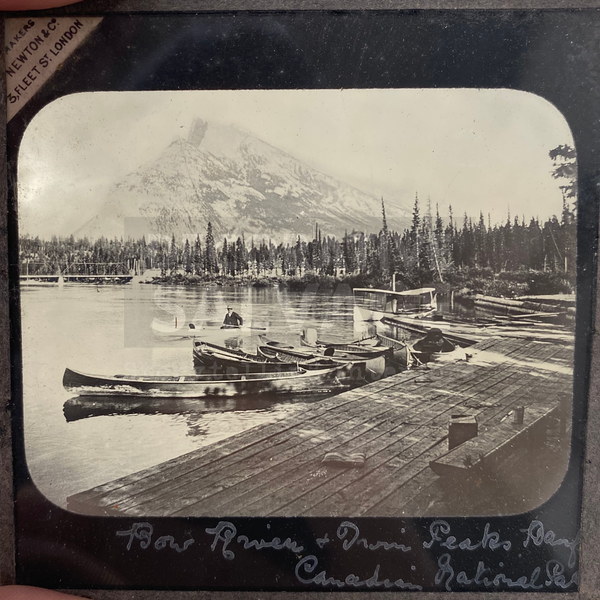 Lantern Slide | Bow River & Twin Peaks Canadian National Park (ca 1890s)