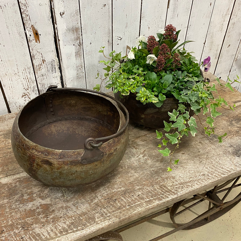 Upcycled Vintage Indian Water Pot Planter | Ø33CM
