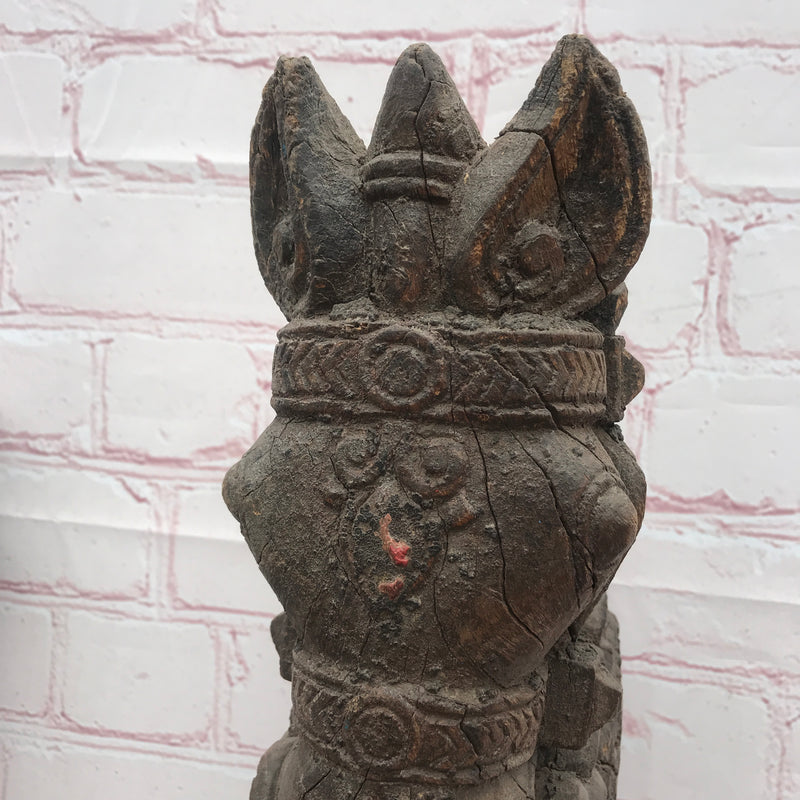 ANTIQUE INDIAN HORSE HEAD ARCHITECTURAL WALL DECOR
