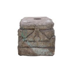 Antique Carved Stone Pillar Base Plant Stand Plinth (w29cm x h27cm)