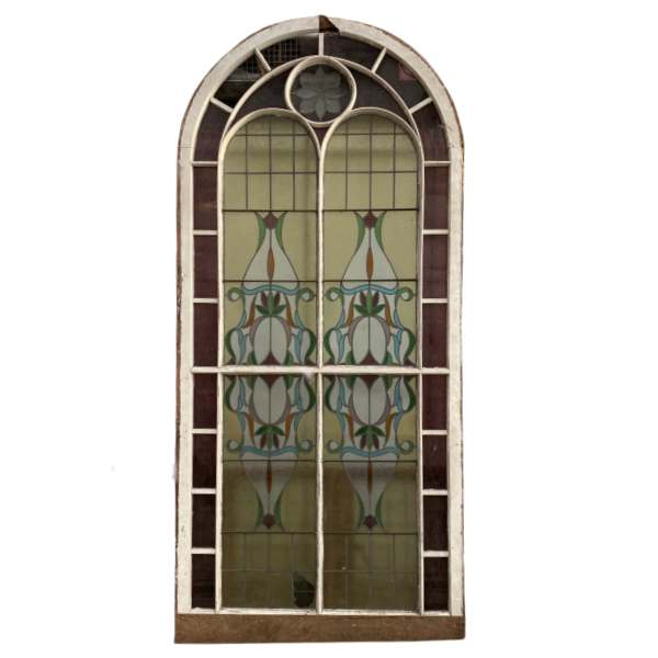 ANTIQUE ART NOUVEAU STAINED GLASS WINDOW (H300cm | W160cm)