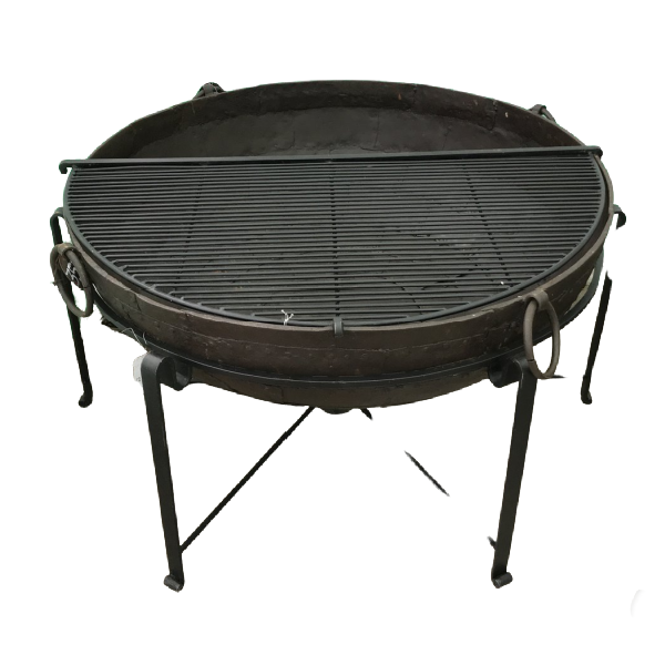 Ø128CM D44CM • Original Indian fire bowl, stand & grill