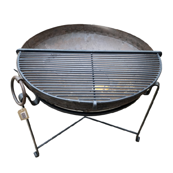 Ø85CM D24CM • Original Indian fire bowl, stand & grill