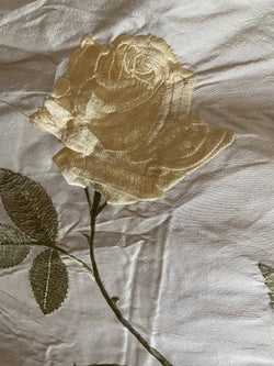 English Rose - Embroidered Silk Remnant