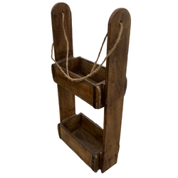 Reclaimed Indian 2-brick mould hanging shelf rack (H67cm | W32.5cm)