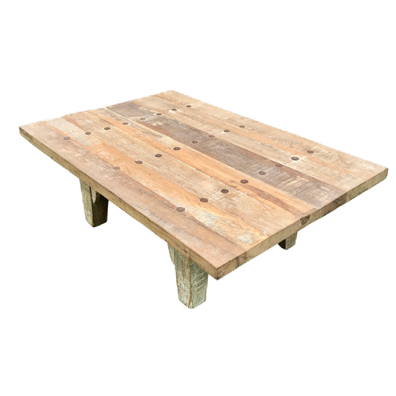 Reclaimed Indian teak wood table (W120cm | D80cm)