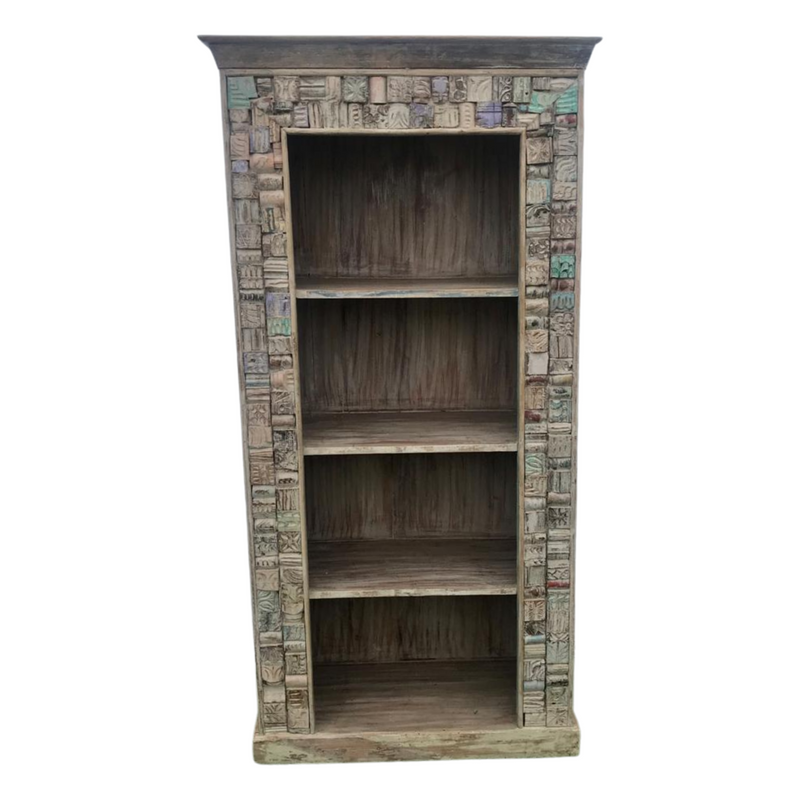 Reclaimed Indian teak bookcase (H184cm | W91cm)