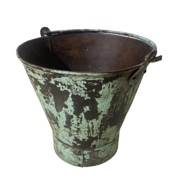 SMALL PAINTED BUCKET | GREEN TURQUOISE | Ø28CM  H27CM