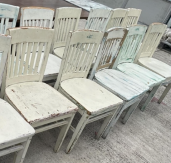 Upcycled Contemporary Painted Dining Chairs
