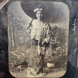 Lantern Slide | Studio Portrait Burmese Girl, Burma (ca 1890s)