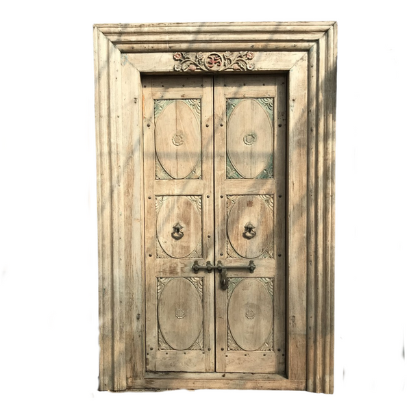 Vintage Indian Carved Door in Frame (H230cm | W130cm)