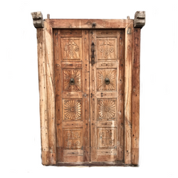 Antique Indian Carved Door in frame (H210cm | W145cm)