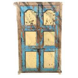 Vintage Indian Painted Teak door (H222cm | W138cm)