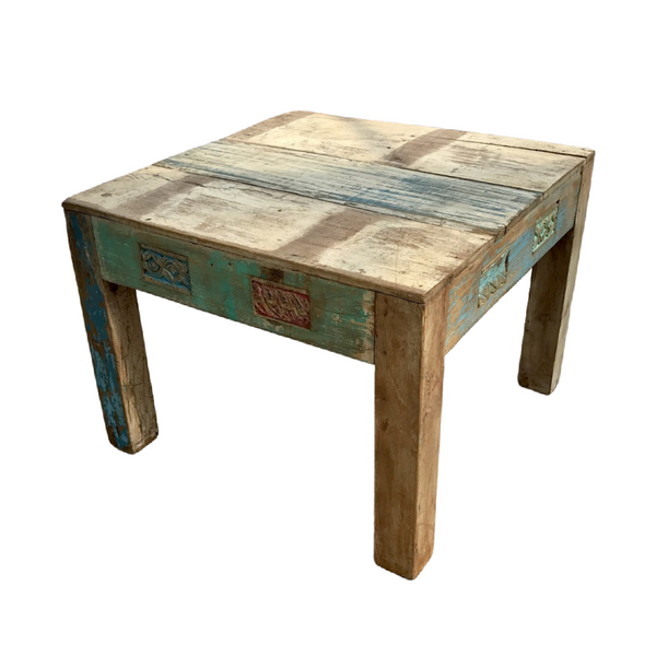 VINTAGE INDIAN RECLAIMED WOOD COFFEE SIDE TABLE (W60cm | H45cm)