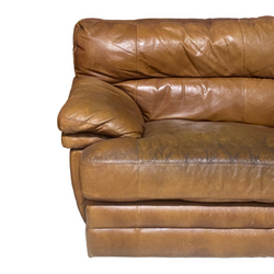 Vintage Tan Leather Sofa