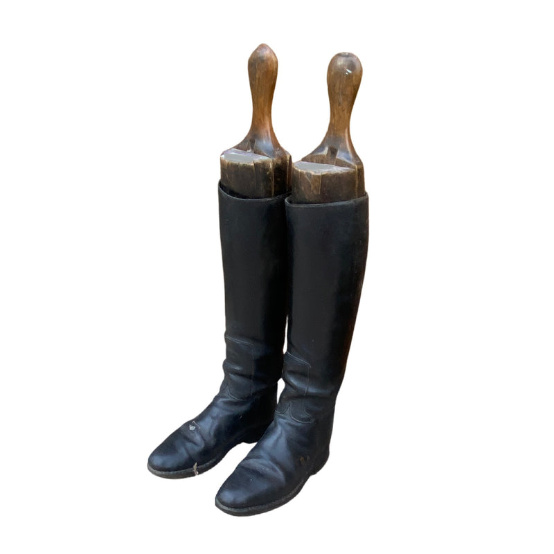 Pair of Leather Riding Boots & Stretchers • Watts brand