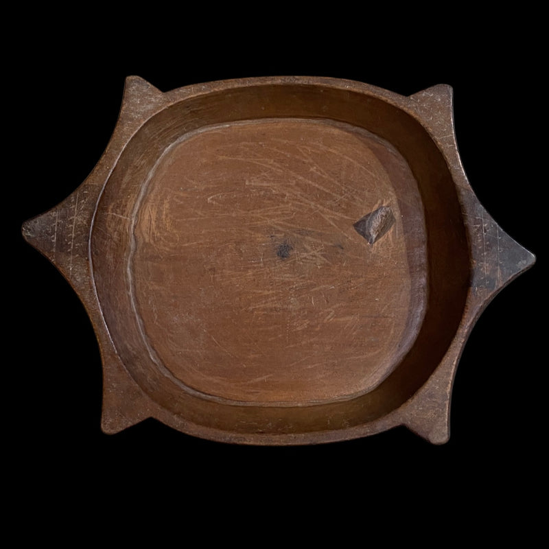 W58cm • Ø42cm | Vintage teak Indian hand carved dough bowl