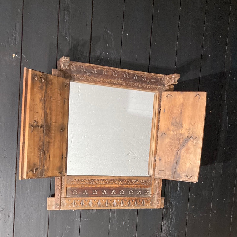 Antique Indian Haveli Window Mirror | (H61 | W56cm)