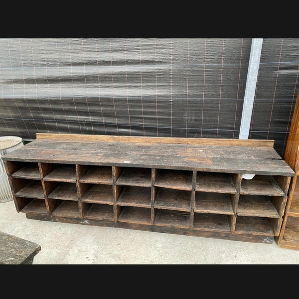 Vintage wooden pigeon hole storage unit