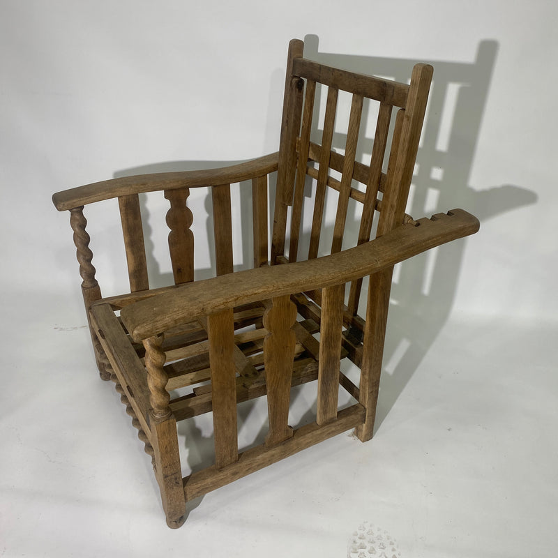 1920s Arts & Crafts Oak Recliner Armchair