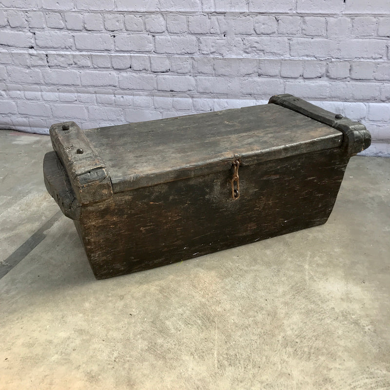VINTAGE INDIAN TRIBAL RICE STORAGE CHEST