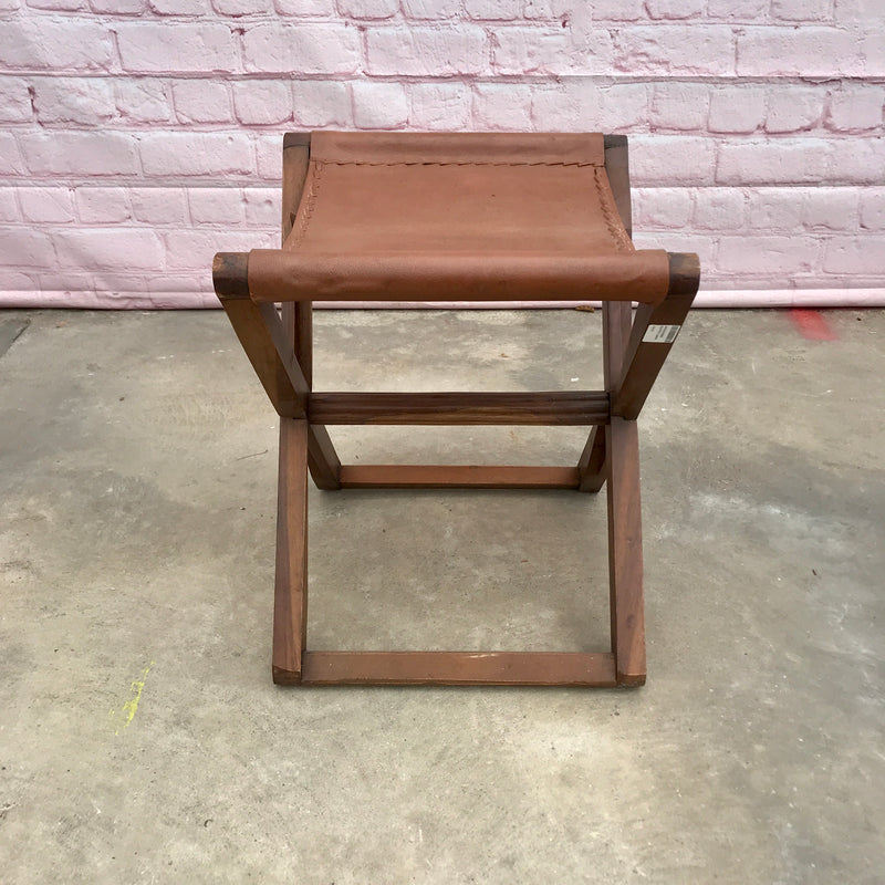 Folding Leather Seat Stool