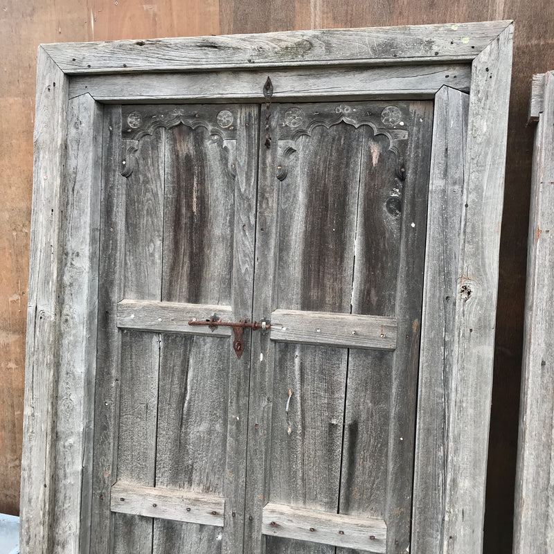 Salvaged Indian Teak Door in Frame (H216cm | W134cm)