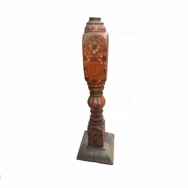 Hand painted teak wood lamp/ table base