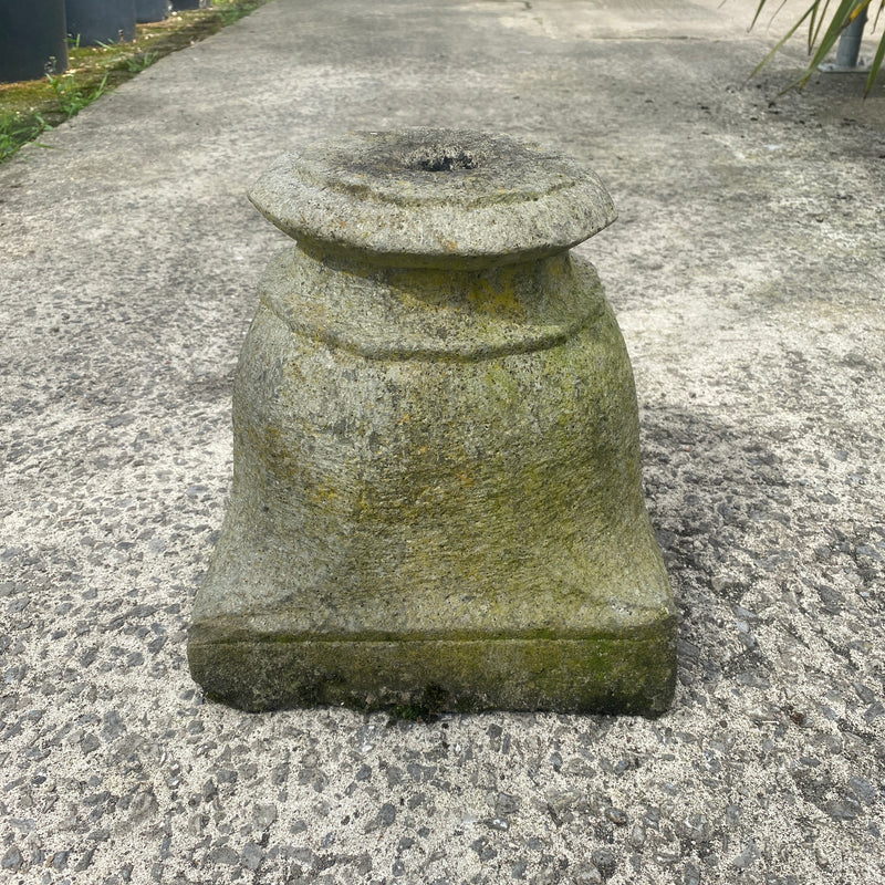 Antique Carved Stone Pillar Base Plant Stand Plinth (w27cm x h29cm)