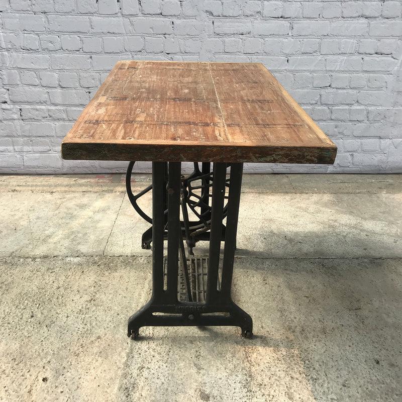 Upcycled vintage sewing machine side table