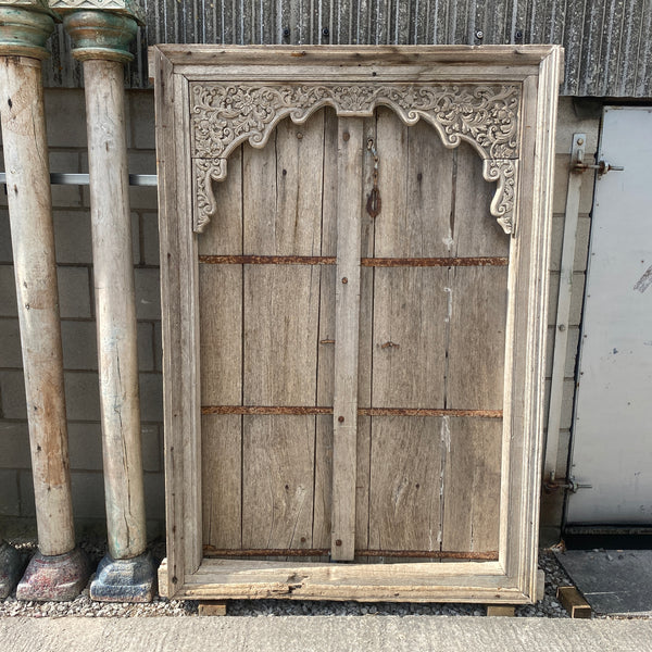 Antique Indian Haveli Mansion Door in Mihrab Frame (H208cm | W138cm)
