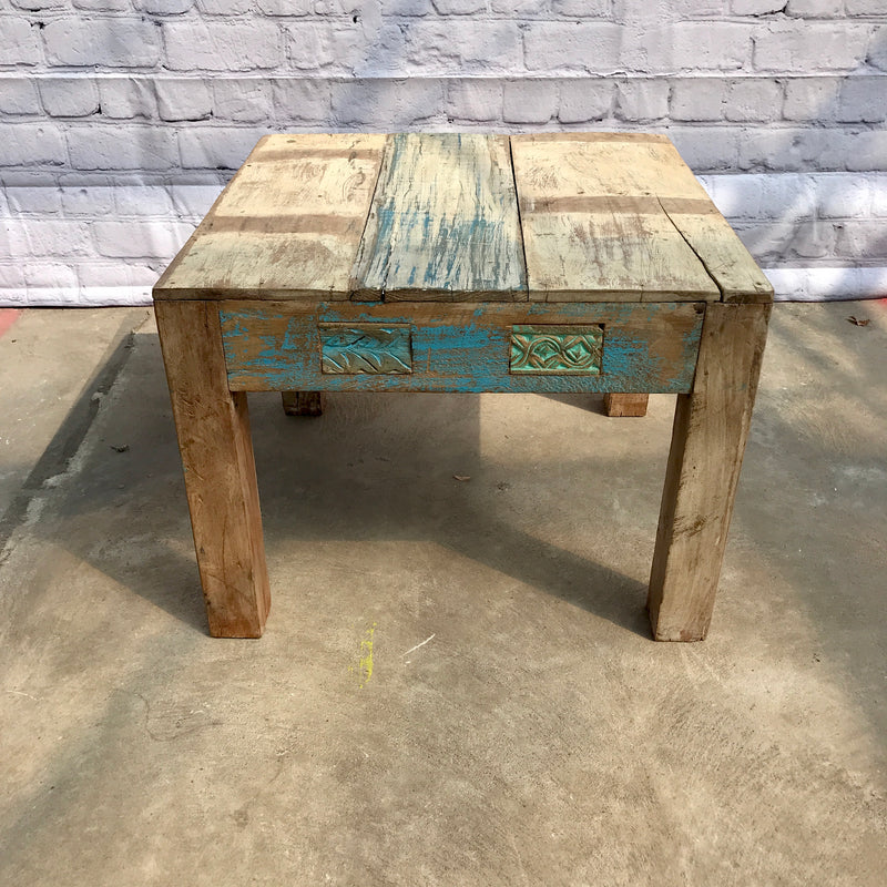 VINTAGE INDIAN RECLAIMED WOOD COFFEE SIDE TABLE (W60cm | H45cm)