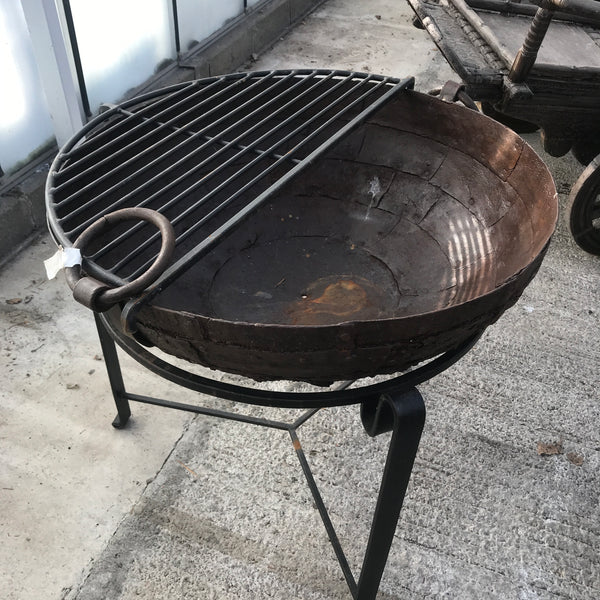 Original Vintage Kadai Fire Bowl, Stand & Grill (ø74cm | H25cm)