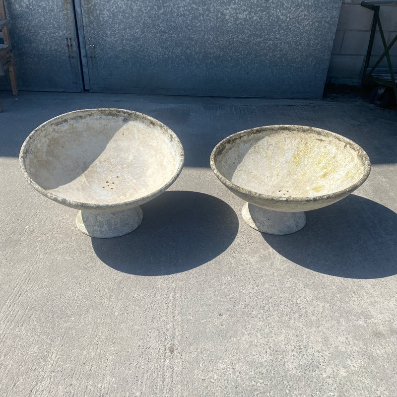 Pair of Iconic Mid Century Willy Guhl Saucer Planters on Stands
