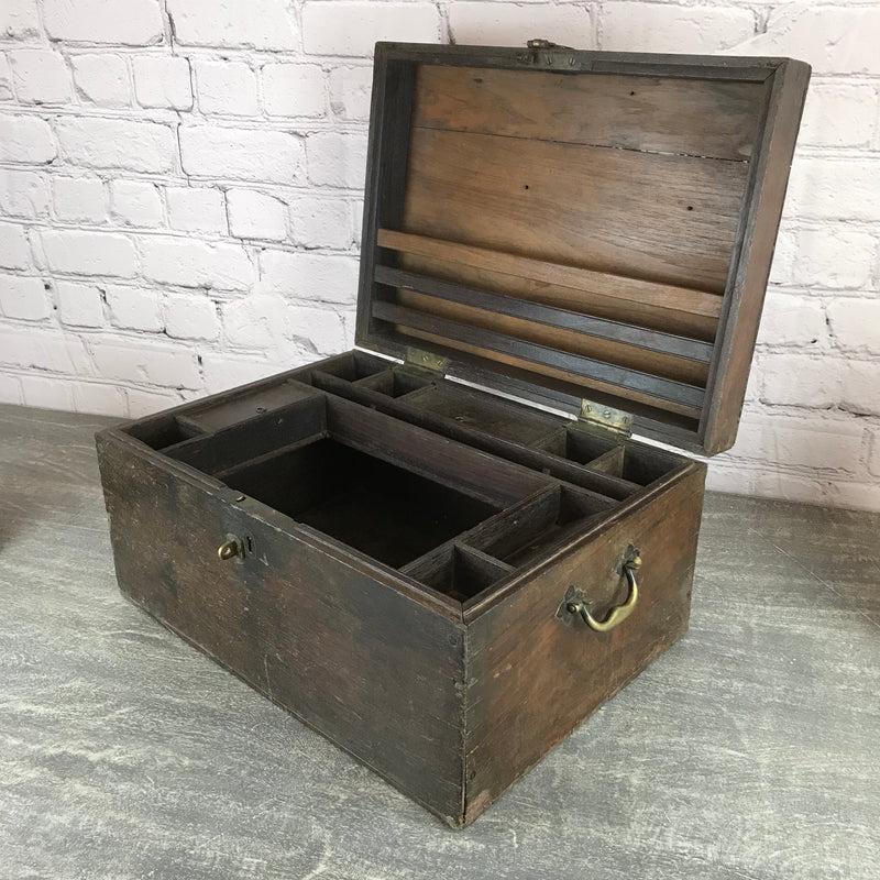 ANTIQUE ANGLO INDIAN DOWRY CHEST JEWELLERY BOX