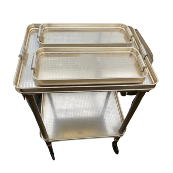 1970's "Foltroy" two-tier trolley & two matching trays