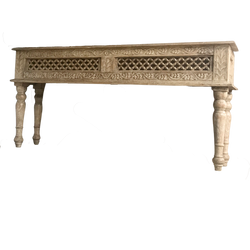 Intricate Whitewashed Console Table (W163CM | H77CM)